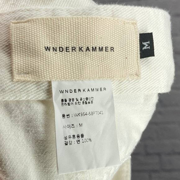 WNDERKAMMER Medium M White High Waist Straight Crop 100% Cotton Jeans Korea - Picture 3 of 4